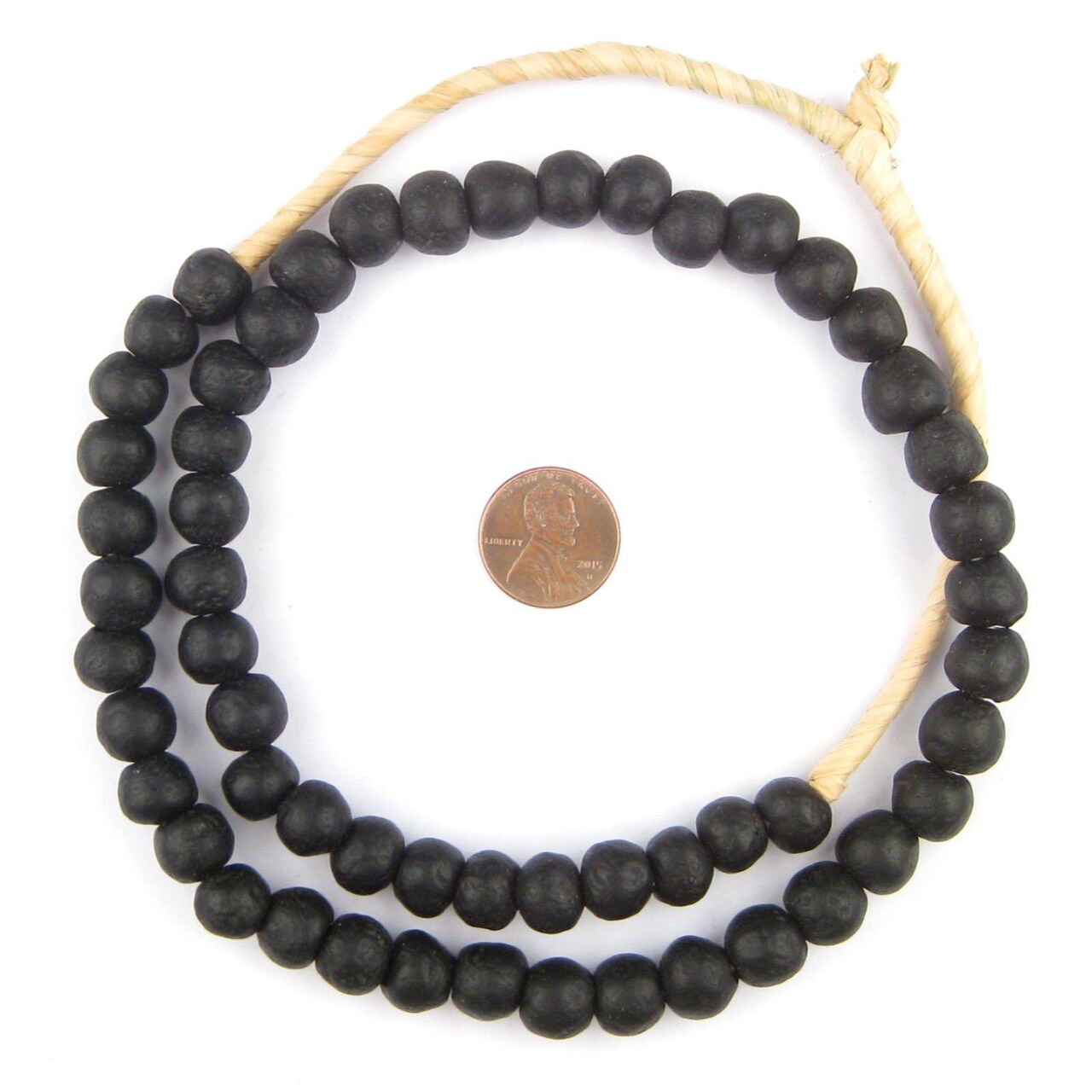 The Bead Chest African Recycled Glass Beads, 11mm - Full Strand Eco-Friendly Fair Trade Sea Glass Beads from Ghana Handmade Ethnic Round Spherical Tribal Boho Krobo Spacer Beads